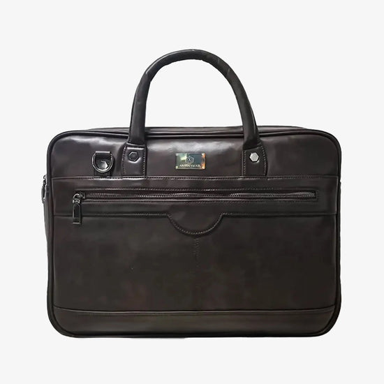 ZenMatte Laptop Bag (Brown) + Black Passport Holder Arista Vault