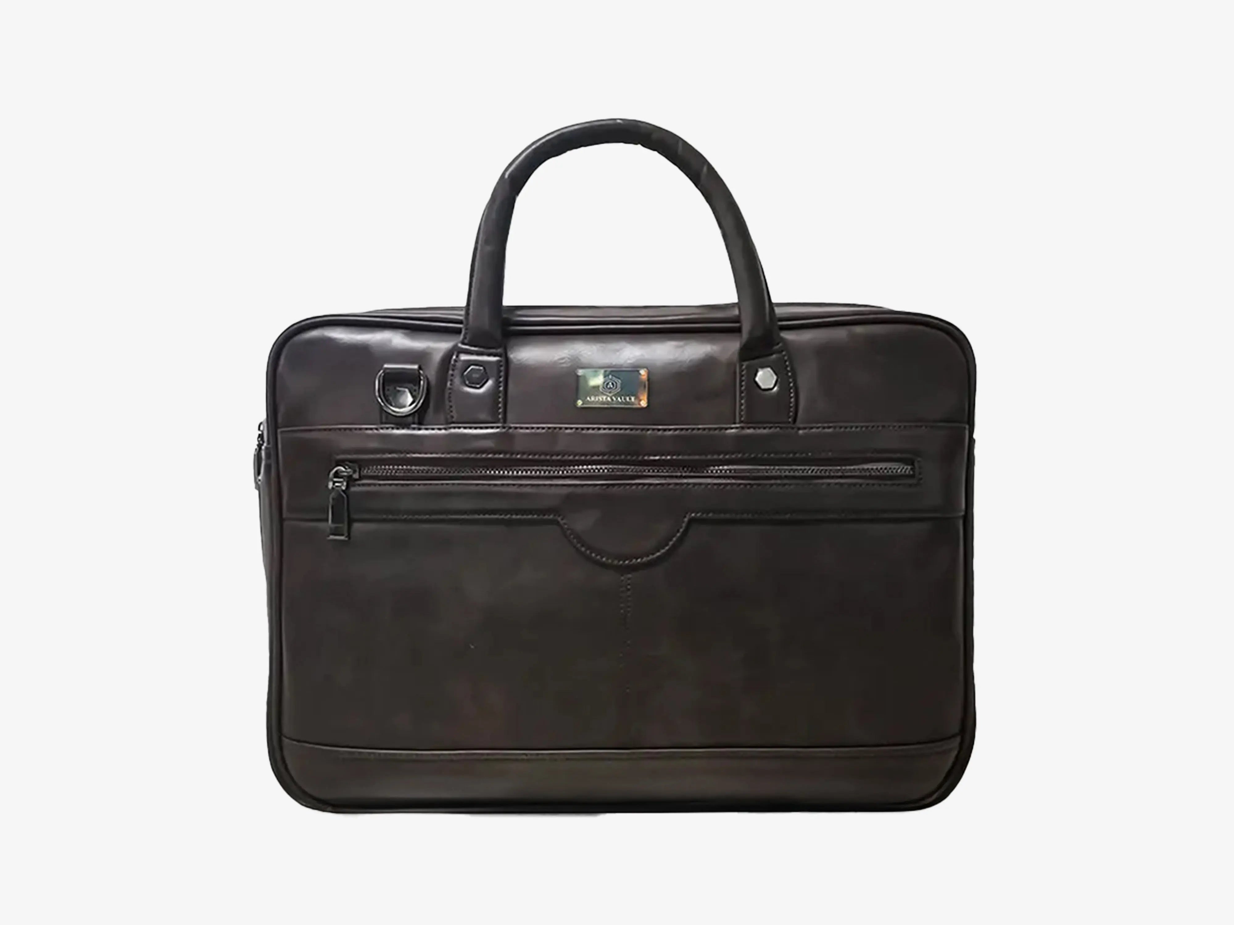 ZenMatte Laptop Bag (Brown) + Black Passport Holder Arista Vault