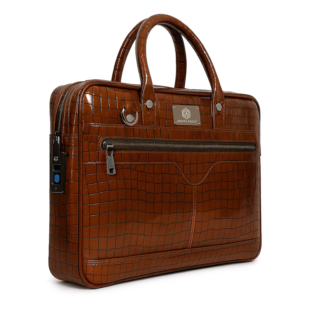 Croc-Textured Fingerlock Bag Arista Vault