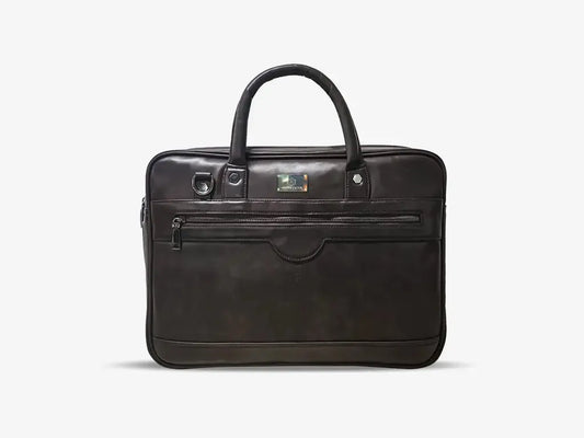 Brown Premium Vegan Leather Business Bag with Fingerprint Lock System