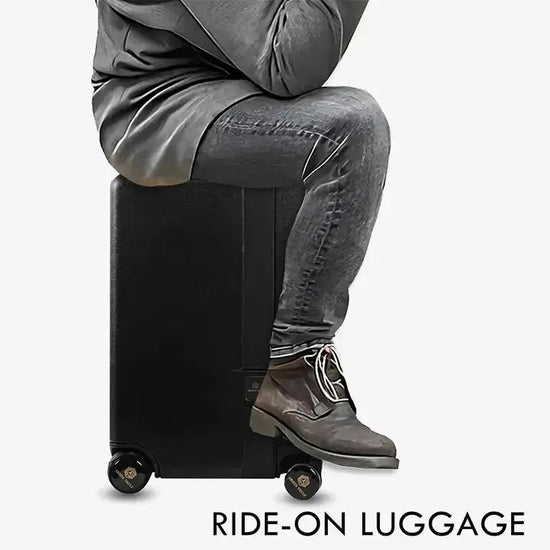 USB Charging Port on Black Follow Me Luggage for Charging Mobile Devices While Traveling