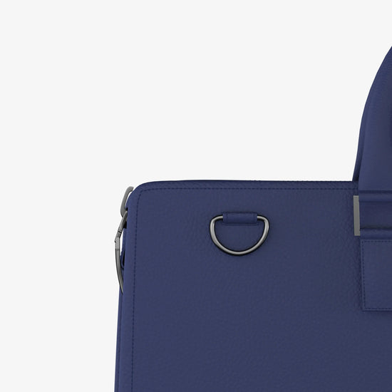 Close-up of Fingerprint Lock on Blue Techbag with LED Status Indicator and USB Charging Port