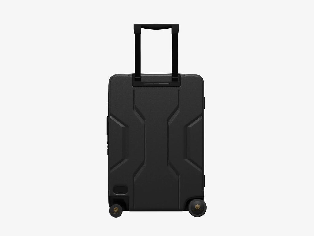USB Charging Port on Grey Jarviz Smart Luggage for Charging Electronic Devices