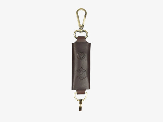 Brown Leather Smart Bag Tag with Anti-Loss Technology and Smartphone App