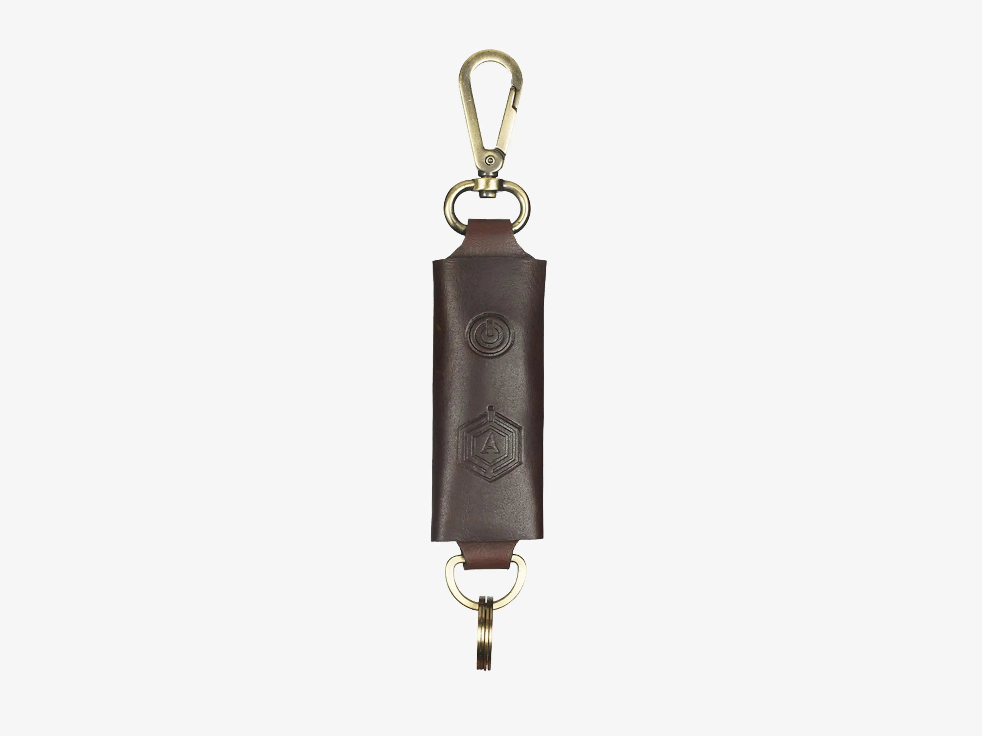 Brown Leather Smart Bag Tag with Anti-Loss Technology and Smartphone App