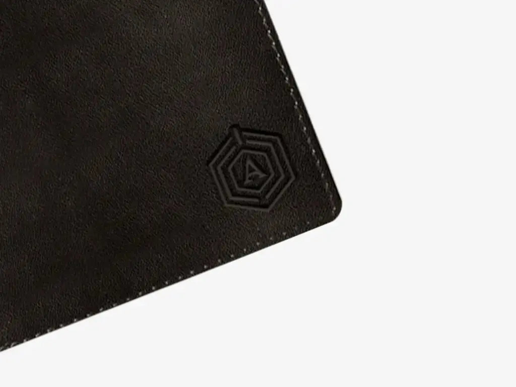 Business Traveler Using Black Smart Passport Holder with Anti-Loss Technology at Airport