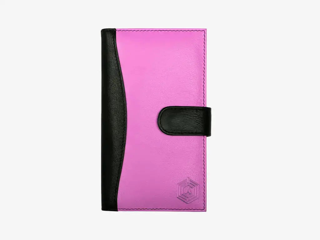 Pink Italian Leather Women's Smart Wallet with GPS Location Tracking Technology"
