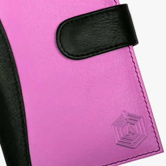Side Profile of Pink She Bot Finder Showing Slim Design and Premium Leather Texture