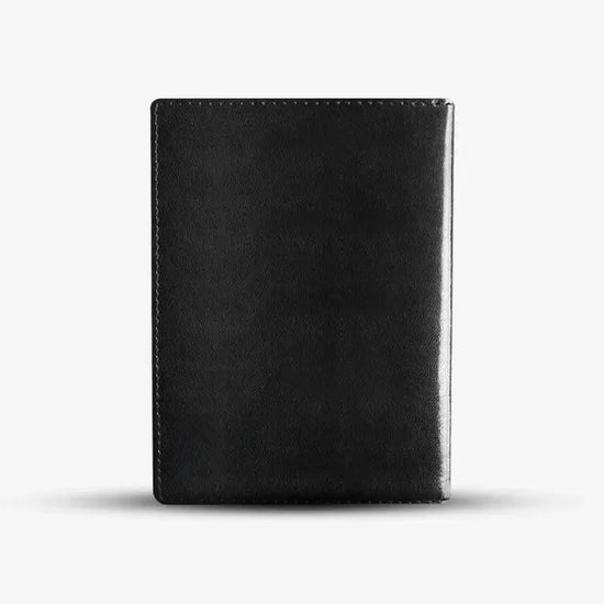 Inside View of Black Passport Holder Showing Passport Compartment, Card Slots and Cash Section