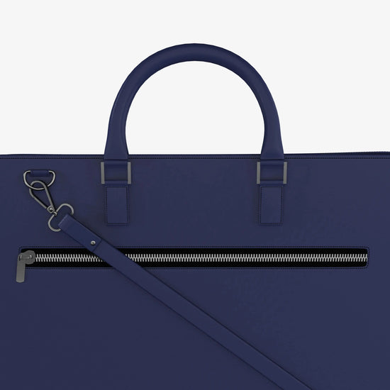 Technology Professional Using Blue Techbag Fingerlock During Daily Work with Digital Devices