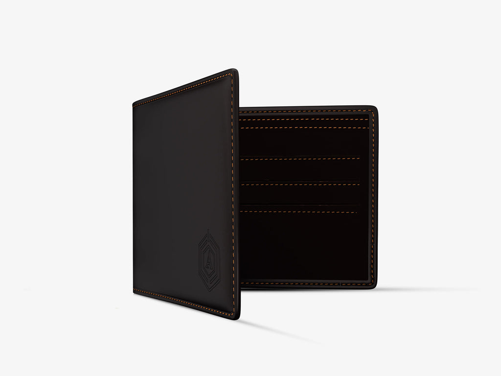Wallet Bot Classic Arista Italian Leather Smart Wallet Showing Built-in USB Power Bank Feature for Mobile Charging