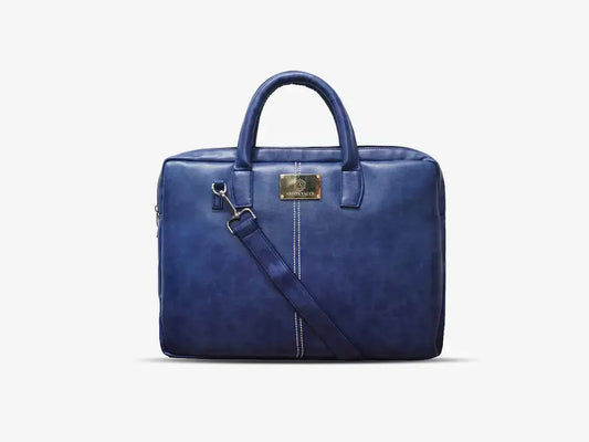 Blue SleekFit Fingerprint Secured Laptop Bag with Slim Modern Design for Business Travel