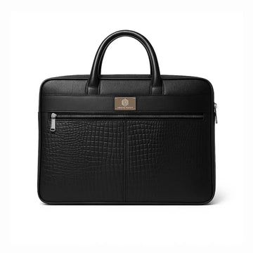 Croc-Textured Leather Bag Arista Vault