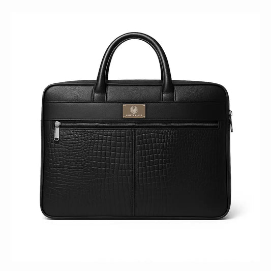 Croc-Textured Leather Bag Arista Vault