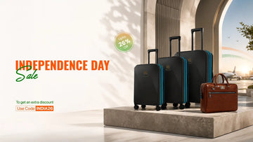 Arista Vault Independence Day featuring premium GPS smart luggage with up to 26% off and free smart keychain on luggages