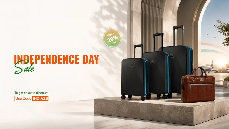 Arista Vault Independence Day featuring premium GPS smart luggage with up to 26% off and free smart keychain on luggages