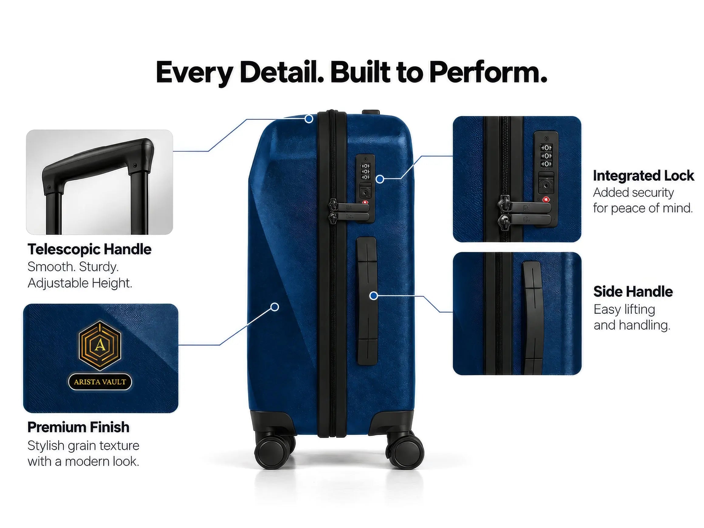 Arista Spot Pro - Luggage (Blue) + Free Smart Keychain