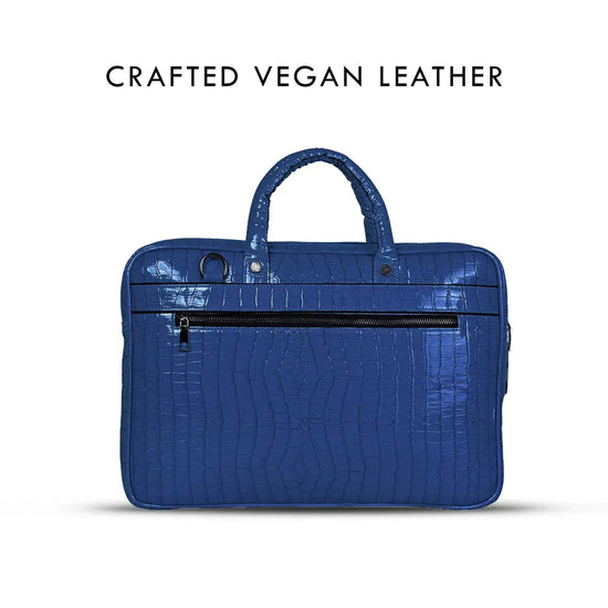 Croc-Textured Fingerlock Smart Laptop Bag (Royal Blue) Arista Vault