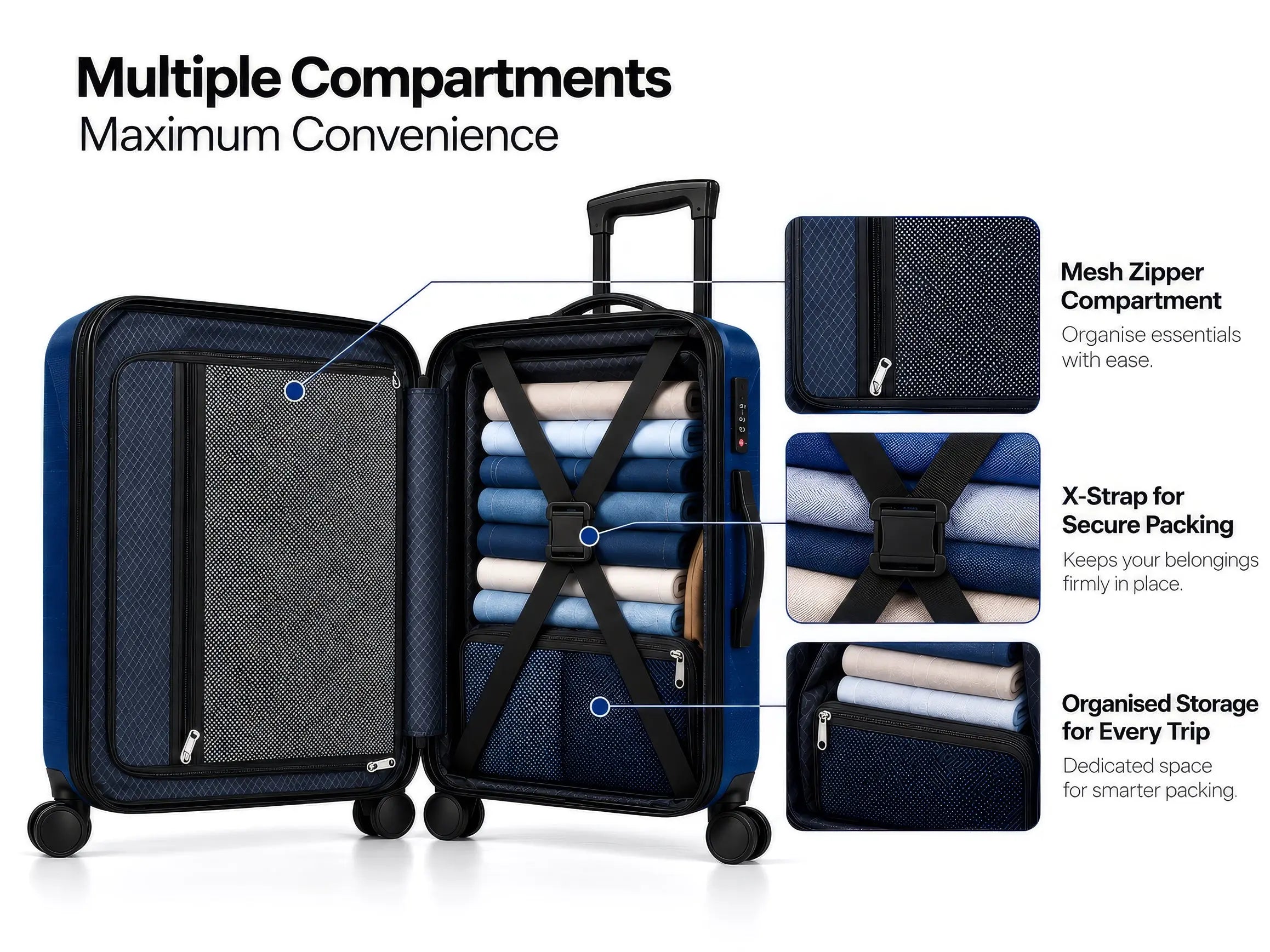 Arista Spot Pro - Luggage (Blue) + Free Smart Keychain