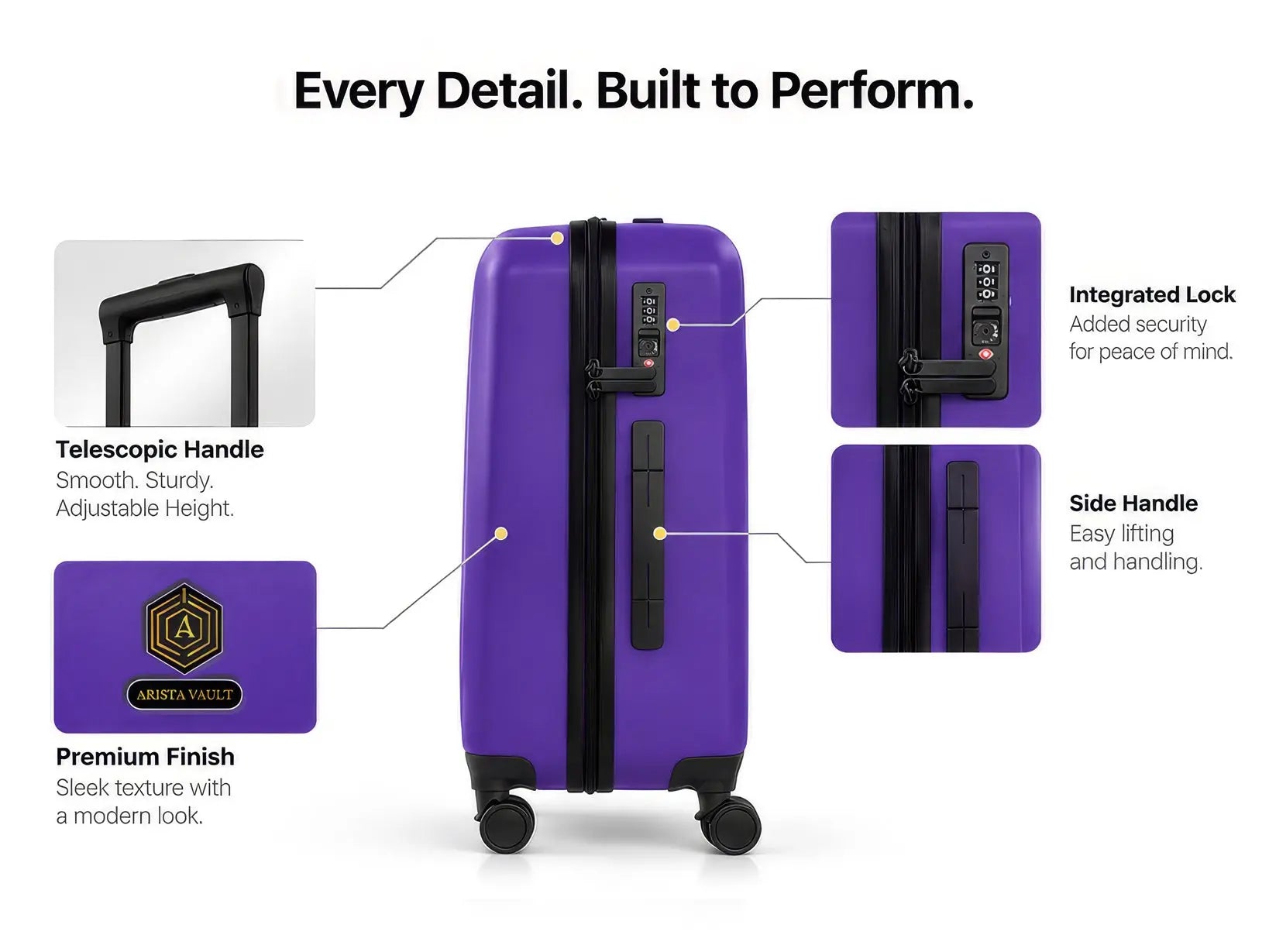 Arista Spot - Luggage Purple + Free Smart Keychain