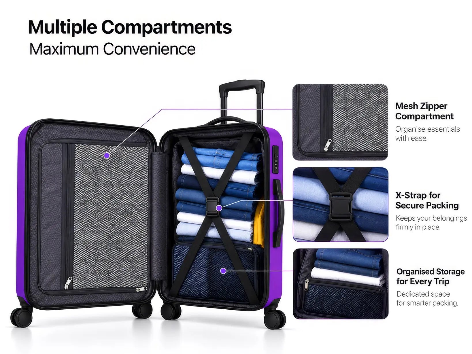 Arista Spot - Luggage Purple + Free Smart Keychain