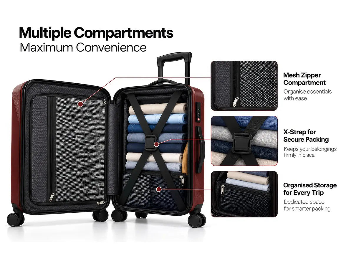 Arista Spot - Luggage Maroon + Free Smart Keychain