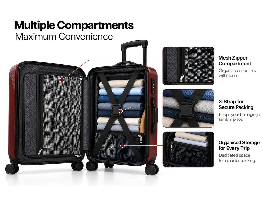 Arista Spot - Luggage Maroon + Free Smart Keychain