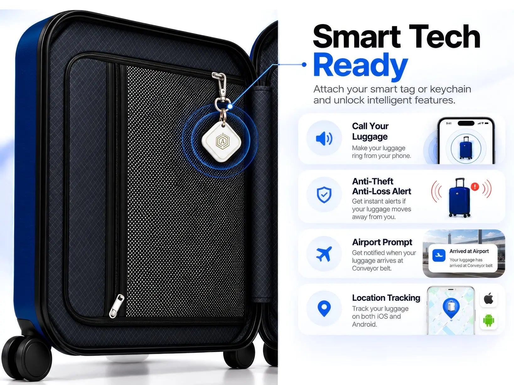 Arista Spot Pro - Luggage (Blue) + Free Smart Keychain