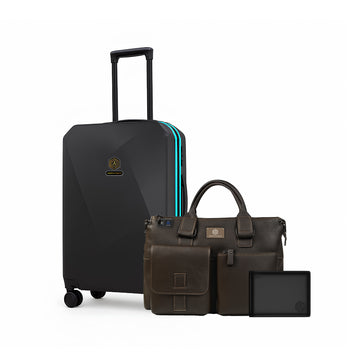 Nebula Neo - Smart Luggage (24") + Seren Fingerlock Bag (Brown)+ Wallet Bot Classic (Black)