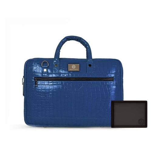 Croc Textured Fingerlock Bag(Royal Blue) and Wallet She Bot Finder Arista Vault