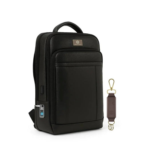 Fingerlock Leather Backpack and Smart Bag Tag Arista Vault
