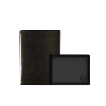 Smart Passport Holder (Brown) and Wallet Bot Classic Black Arista Vault