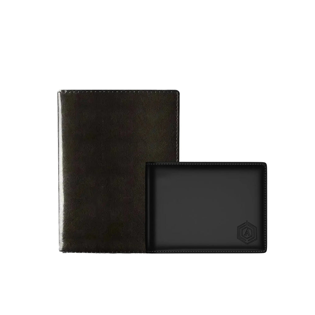 Smart Passport Holder (Brown) and Wallet Bot Classic Black Arista Vault