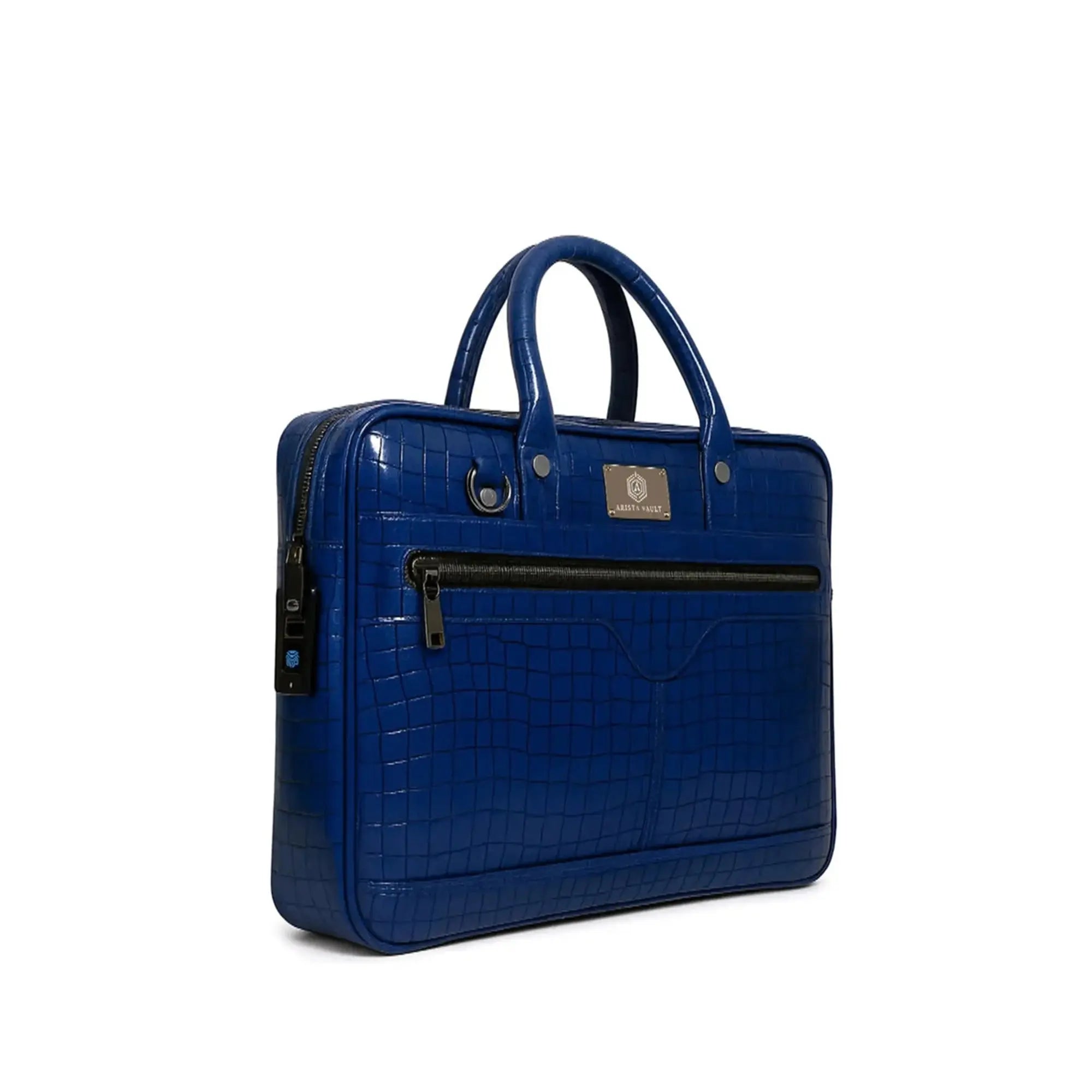 Arista Spot - Luggage Maroon + Croc-Textured Blue