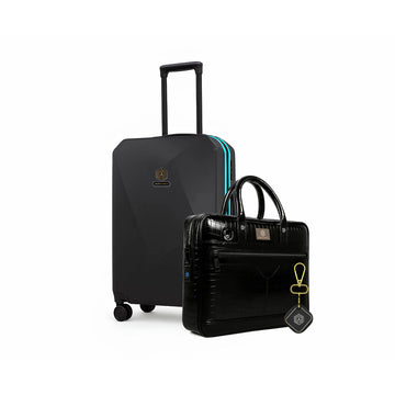 Nebula Neo Luggage + Croc-Textured Fingerlock Bag Black + Key Chain