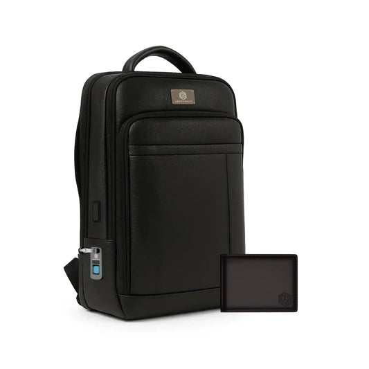 Fingerlock Leather Backpack and Wallet Bot Finder Arista Vault