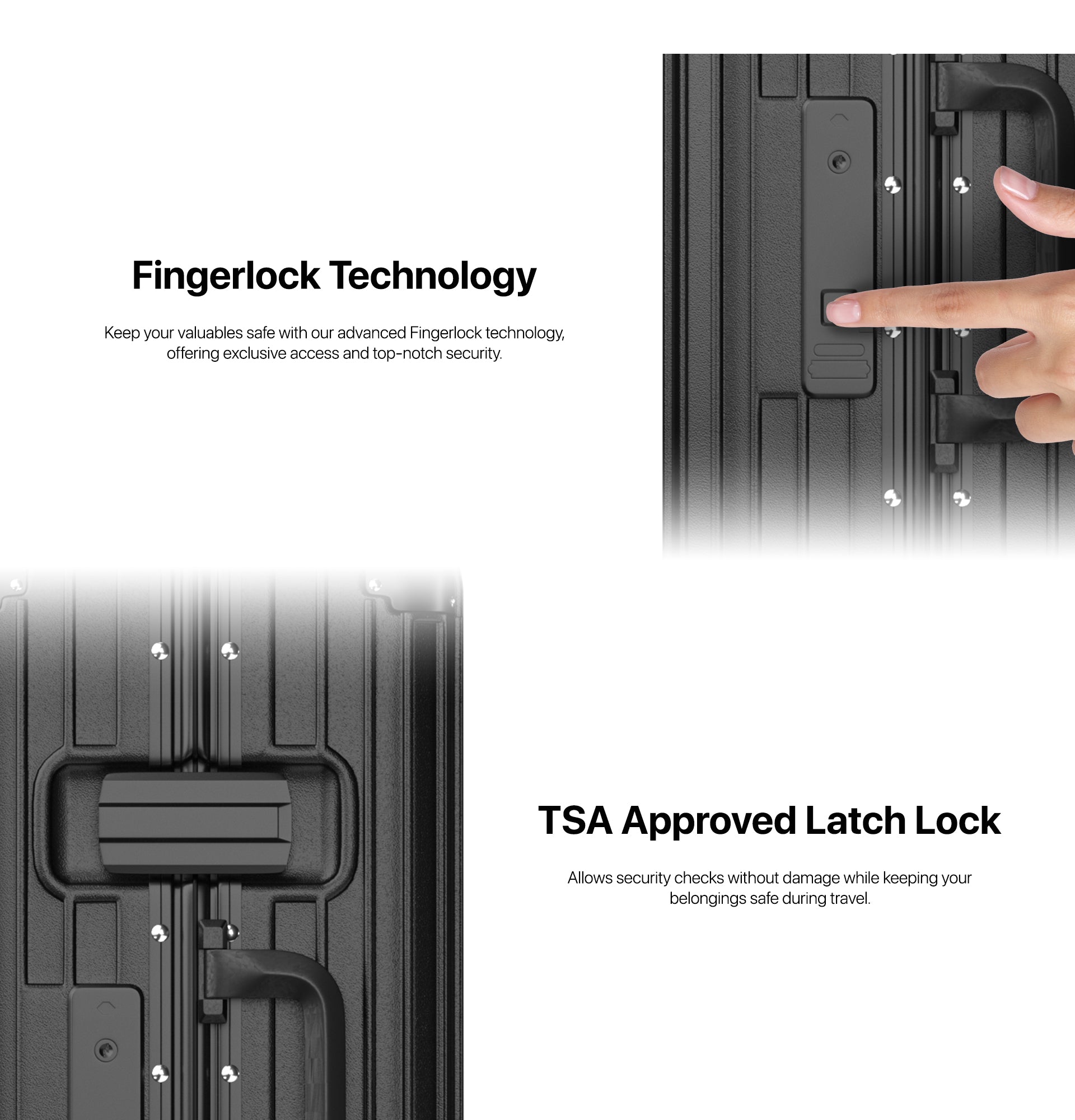 Fingerlock Smart Aviator Travel Bag | Black GPS Anti-Theft Luggage – Arista Vault