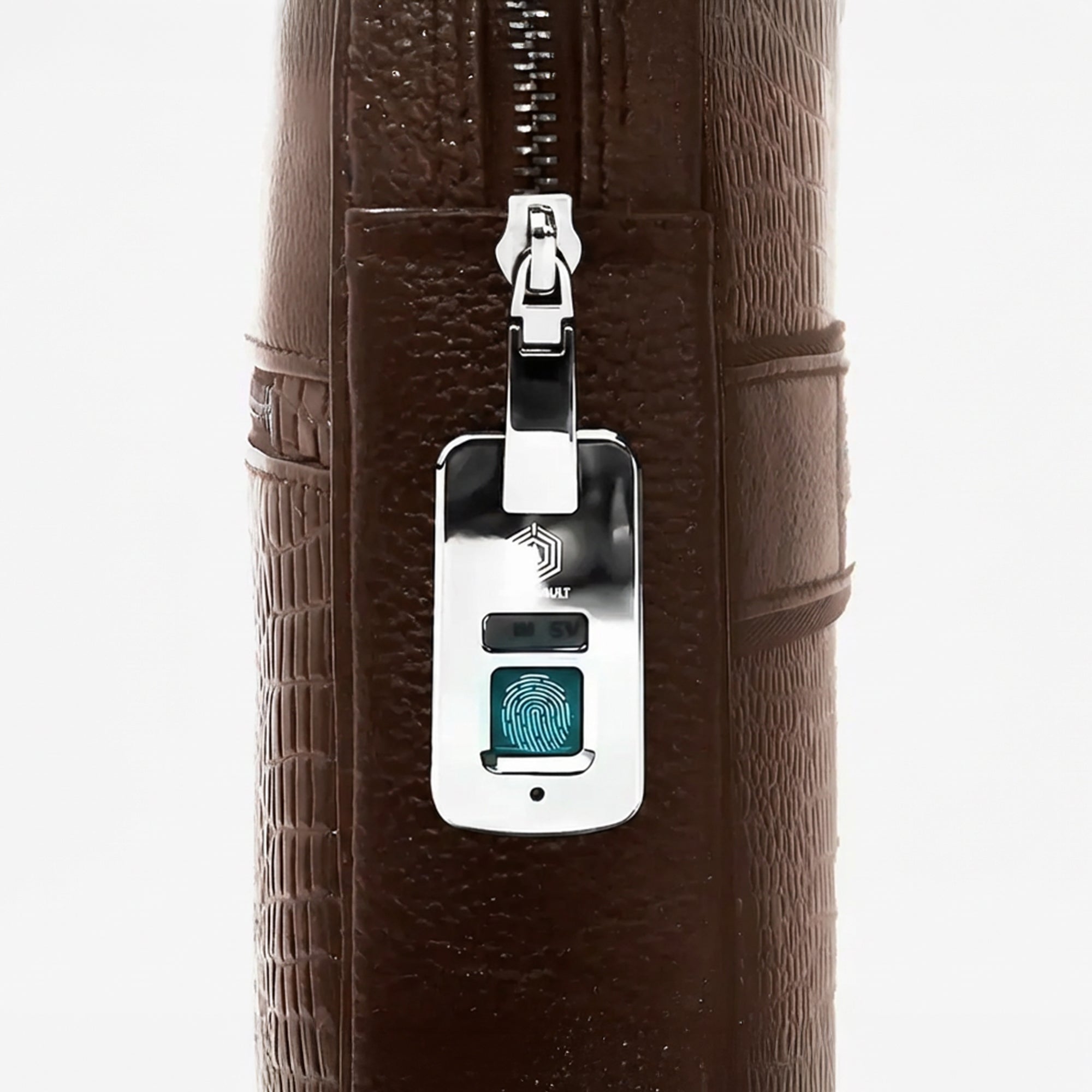 Croc-Textured Leather Bag Arista Vault