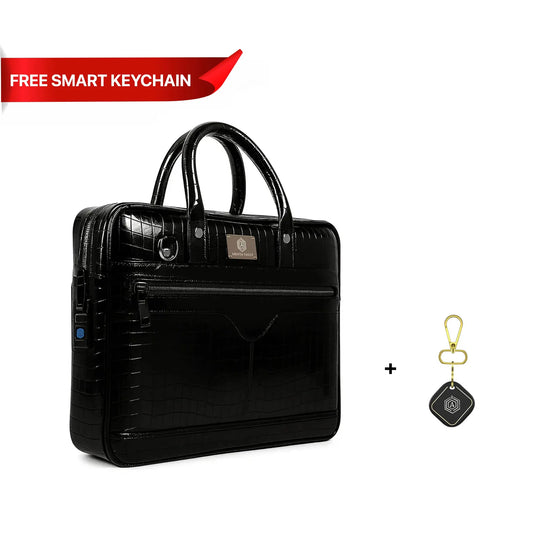 Croc-Textured Fingerlock Bag + Smart Keychain Arista Vault