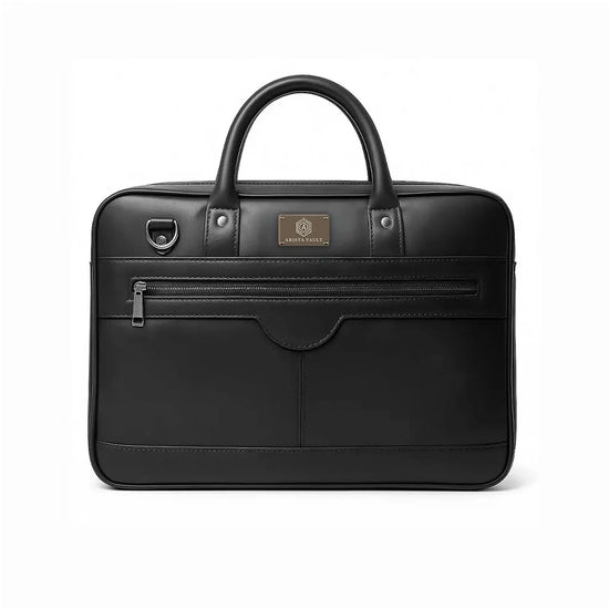 Croc-Textured Leather Bag(Black) and ZenMatte Laptop Bag(Black) Arista Vault