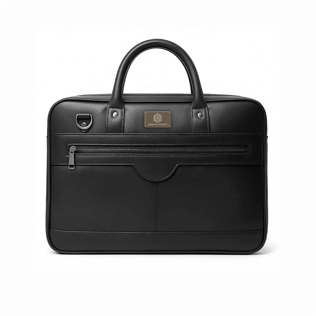 Croc-Textured Leather Bag(Black) and ZenMatte Laptop Bag(Black) Arista Vault