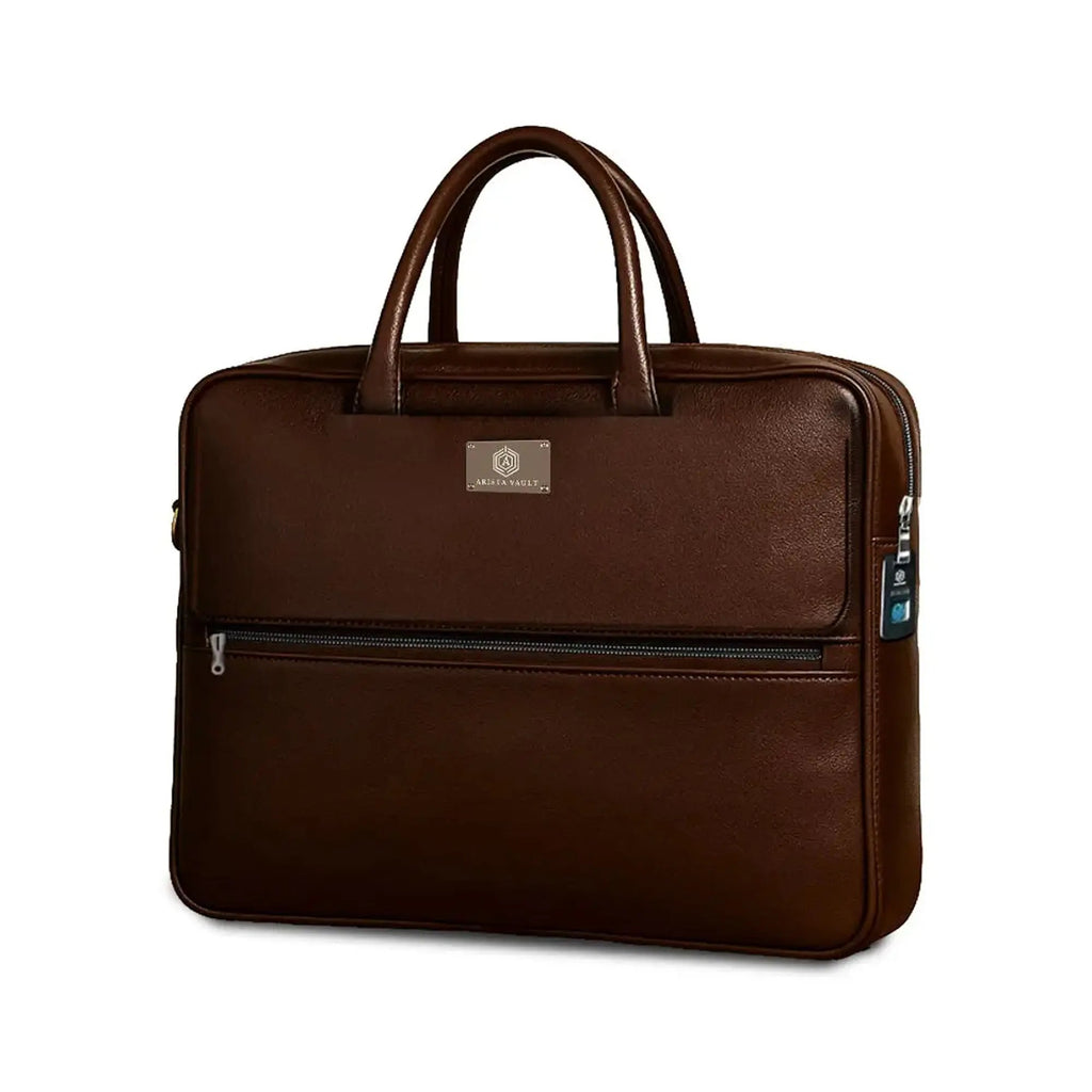 Fingerlock leather Bag(Brown) and Wallet Bot Classic Black Arista Vault