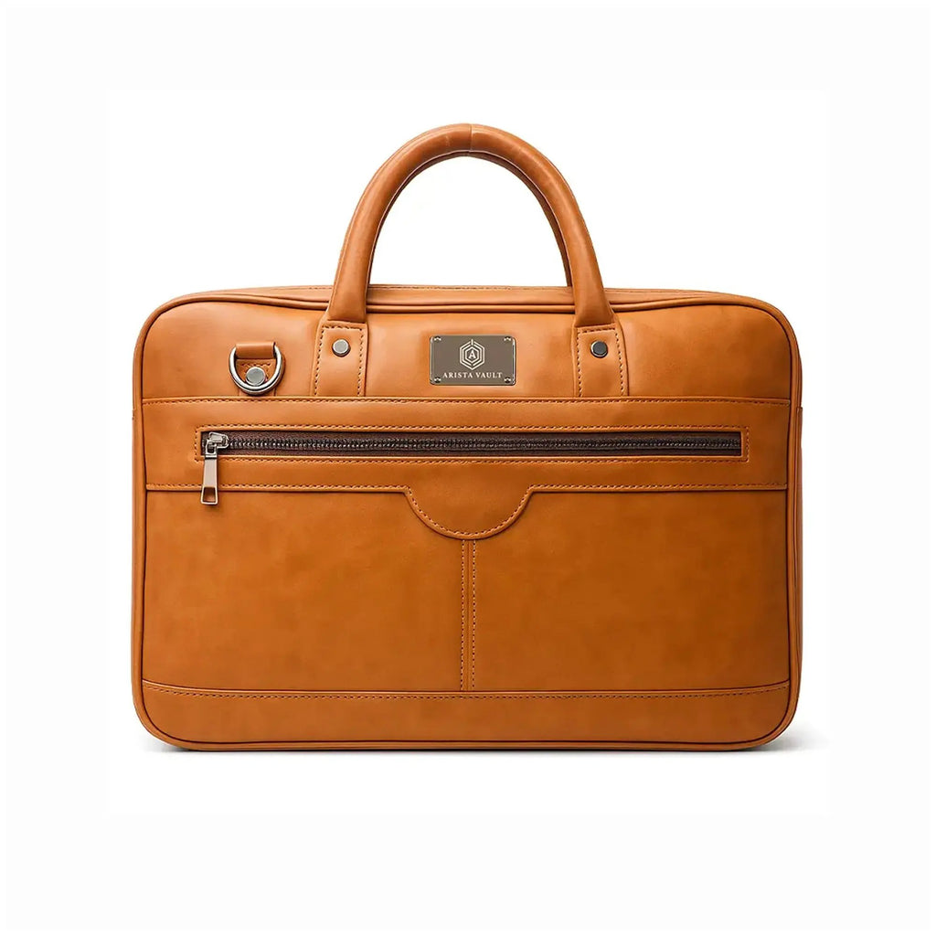 ZenMatte Laptop Bag(Tan) and Smart Passport Holder (Green) Arista Vault