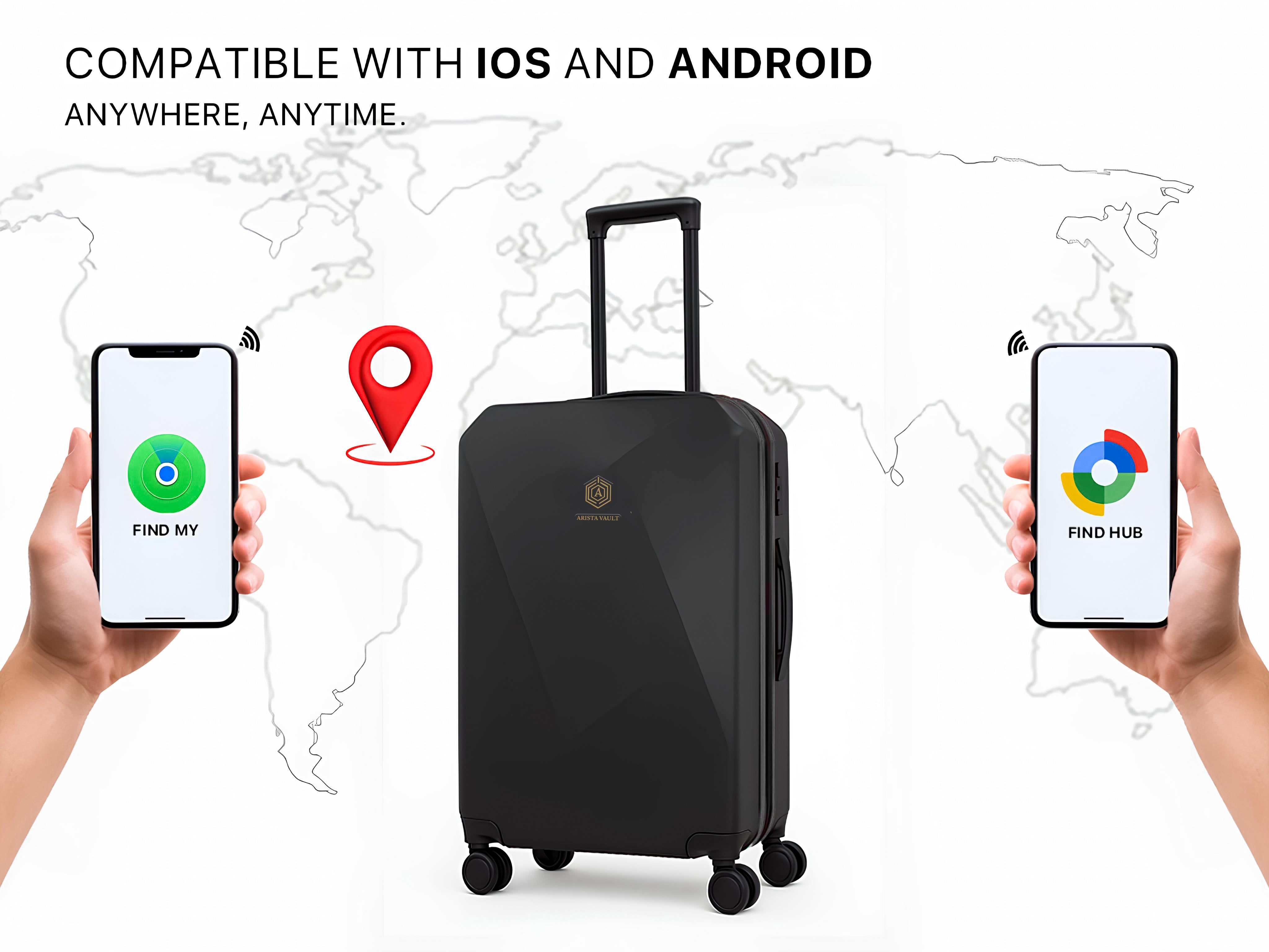 Arista Spot Pro - Smart Luggage Black Arista Vault