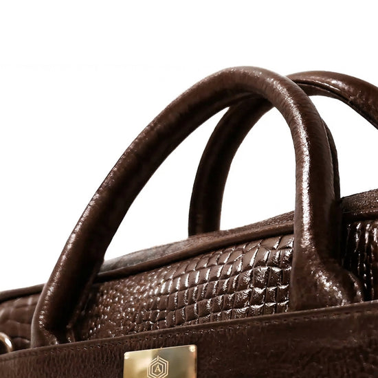 Croc-Textured Leather Bag Arista Vault