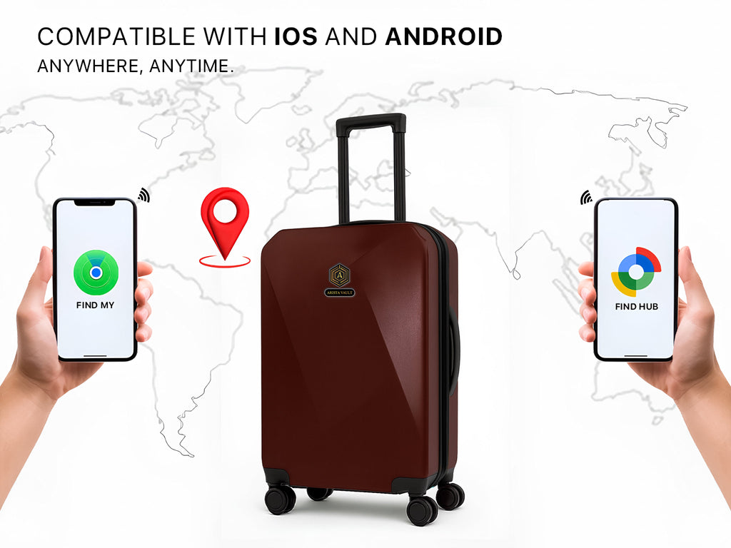 Arista Spot - Smart Luggage Maroon Arista Vault