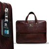 Fingerlock Smart Leather Laptop Bag (Brown) Arista Vault