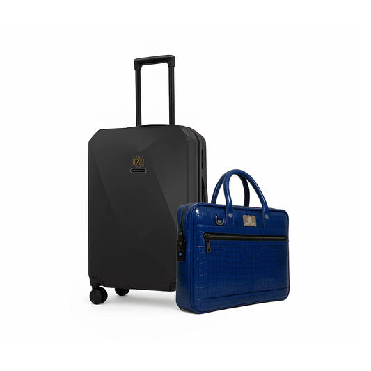 Arista Spot Pro - Luggage Black + Croc-Textured Blue