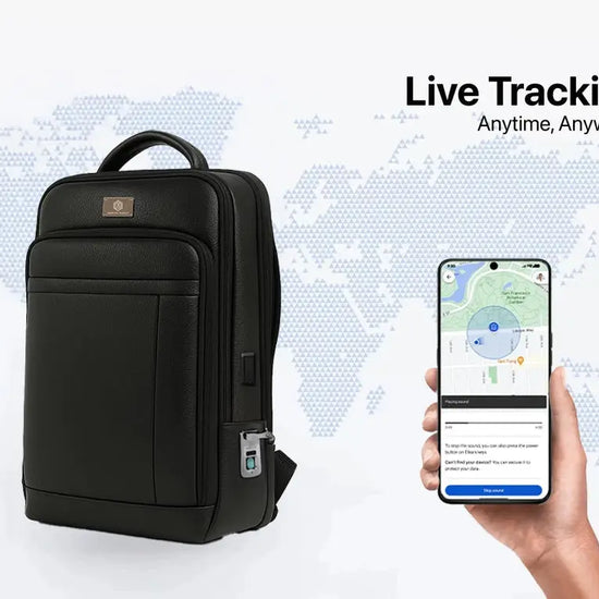 Fingerlock Leather Backpack (Live Tracking) Arista Vault