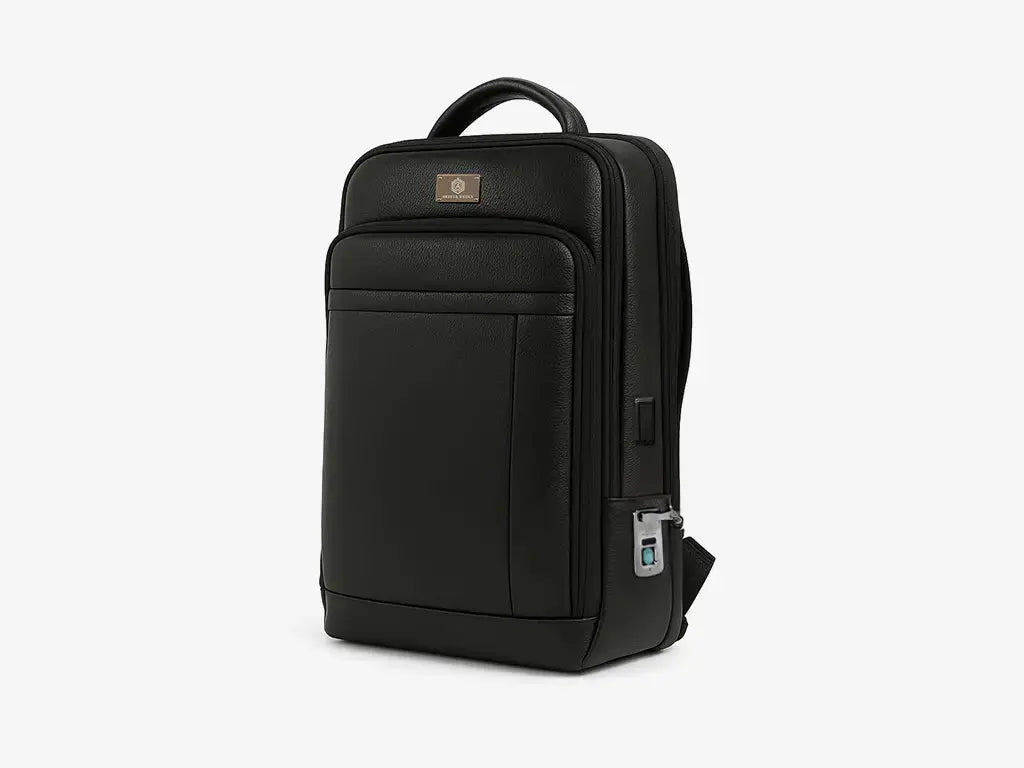 Smart Card Bot + Fingerlock Leather Backpack Arista Vault